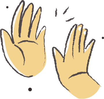 Illustration of two hands high fiving
