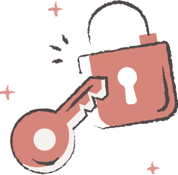 Illustration of a lock and key